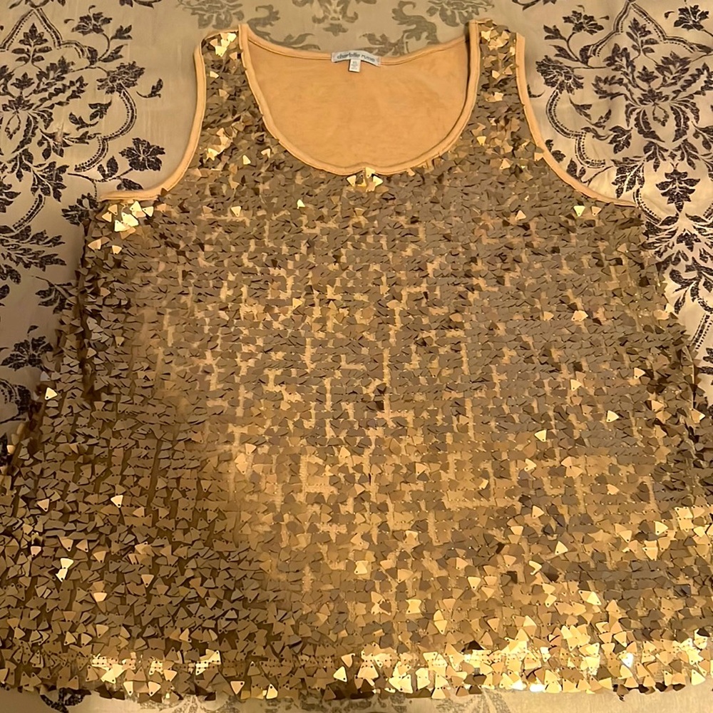 Gold sequin Tank Top